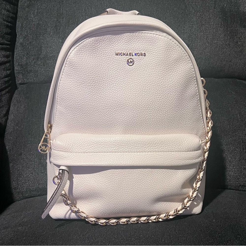 Michael Kors Cream Backpack with Gold Accents